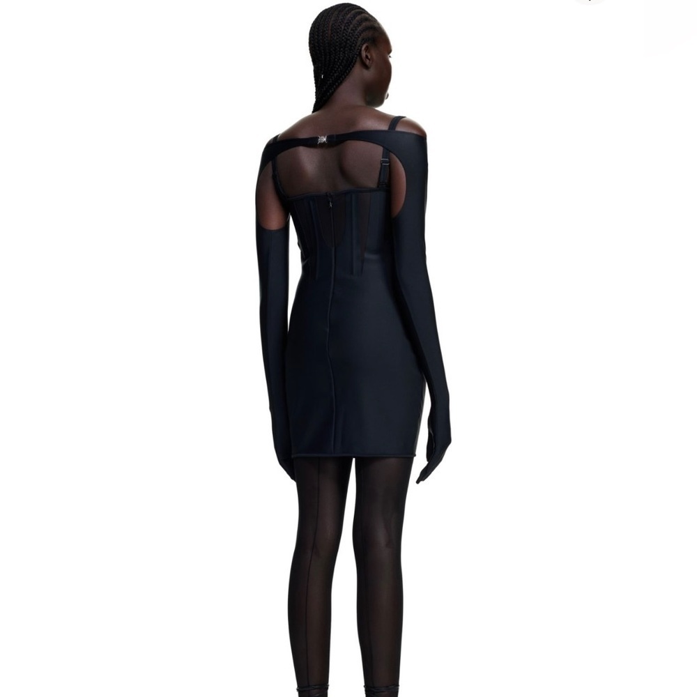 Mugler x H&M Collaboration Sleeveless Black Mini Corset Dress Size XL BodyCon - Picture 3 of 15
